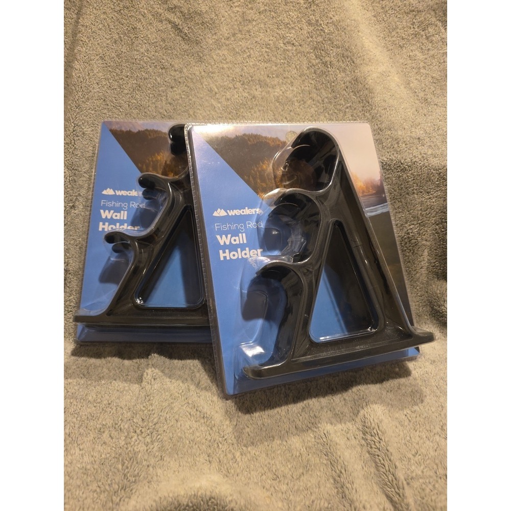 Wealers Fishing Rod Wall Holder Set Of 2 Pole Rack Fisherman Tackle Father Gift